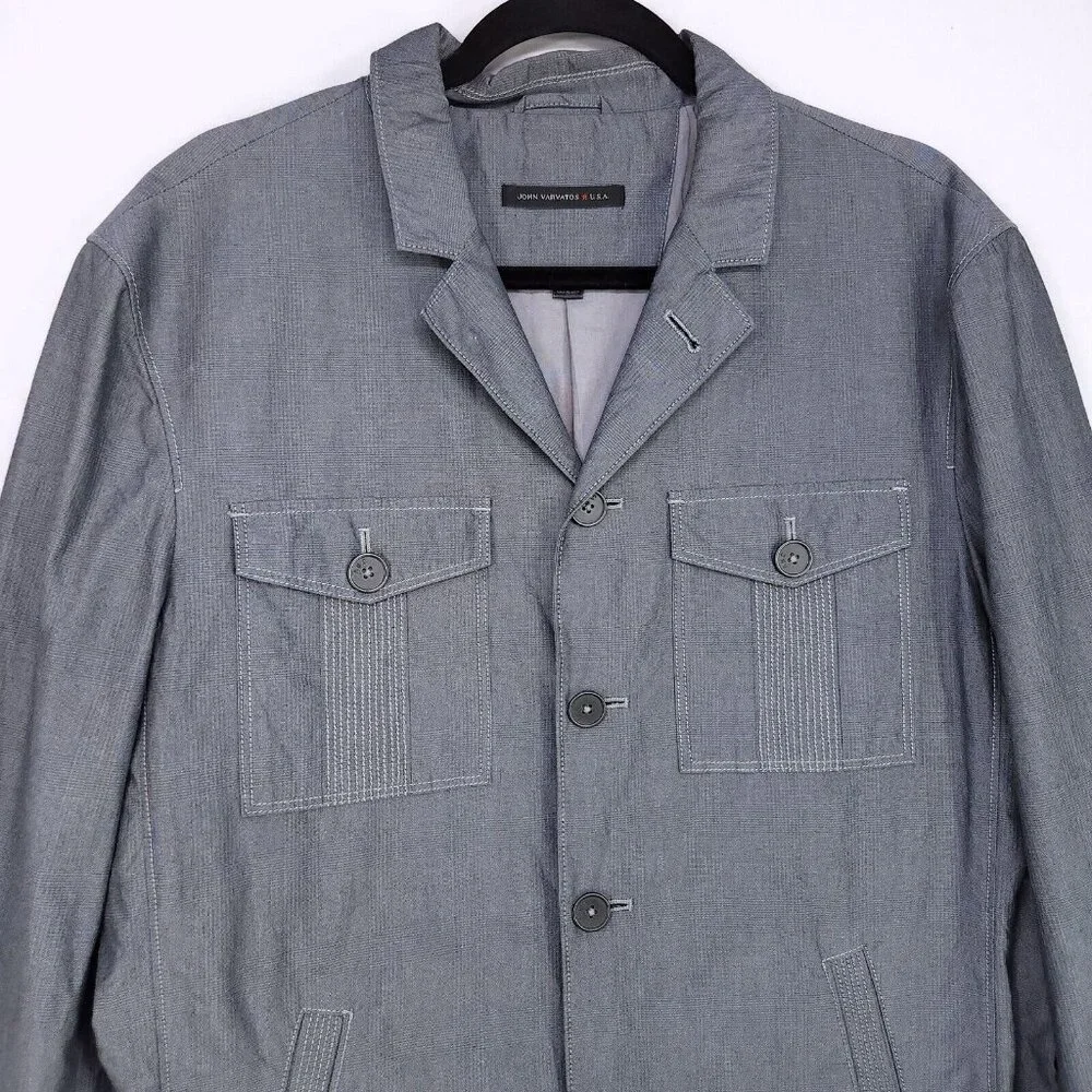 John Varvatos Sports Blazer Mens Large Gray - Picture 3 of 12